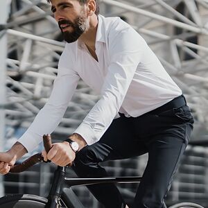 Seagale Active Stretch Shirt White Technical Button Down Large